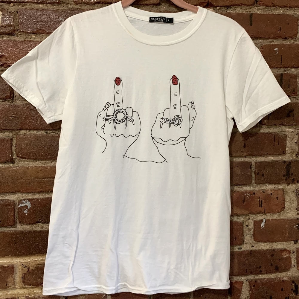 Graphic tee nasty gal middle finger edgy tshirt